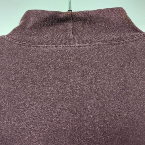 VTG 90s LL Bean Shirt Mens M Burgundy Mock Neck Eclectic Wear Layering Fisherman - Picture 6 of 9